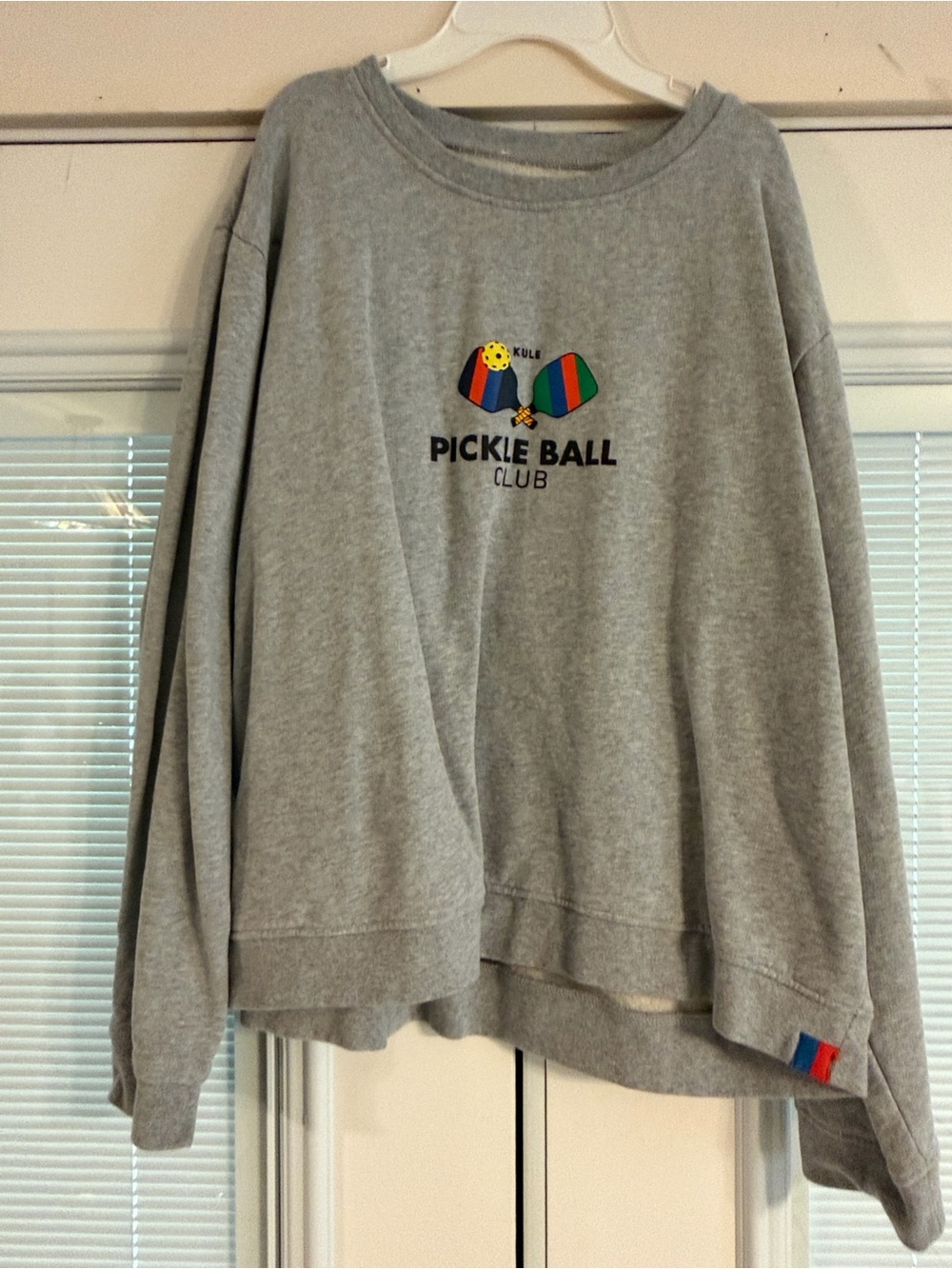 KULE Gray Pickle Ball Club Crewneck Sweatshirt with Multicolor Logo